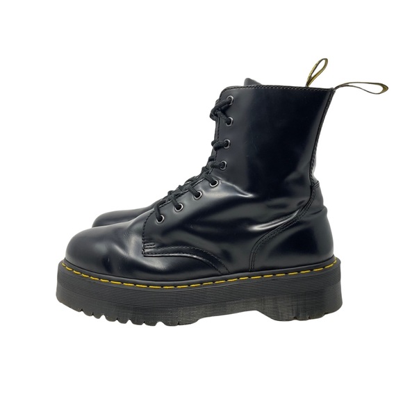 Dr. Martens Womens Jadon Leather Platform Boots Size 12 Black 8 Eye Goth Grunge - Picture 5 of 12